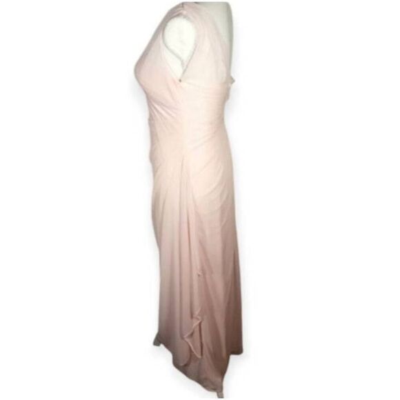 DAVID'S BRIDAL PINK ONE SHOULDER GOWN SZ.2 EUC - Picture 5 of 7